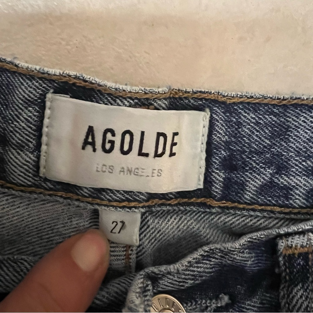 Agolde Blue Button Fly Jeans - Picture 5 of 11